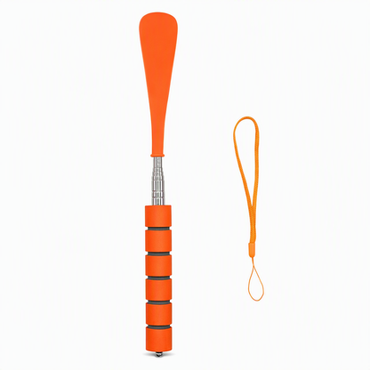 OmniLiving™ Teleskopisk Skohorn i Rustfrit Stål med Langt Skaft | Ergonomisk Hjelp til Sko