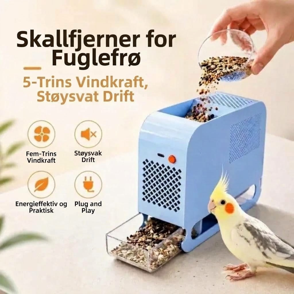 VaraLiving™ Elektrisk skallfjerner for fuglefrø – Renser og skiller fôr